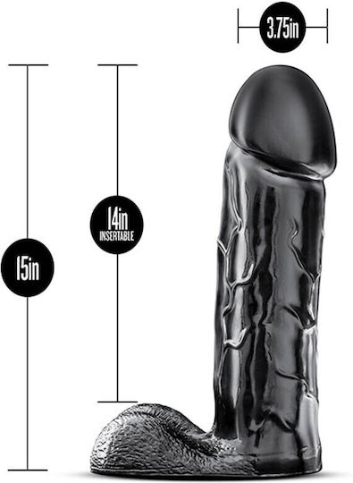 Blush Jet Brutalizer Realistic Dildo with Scrotum Black 38cm