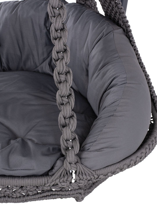 Κούνια Φωλιά με Βάση August Rattan Ανθρακί Μ123xΠ113xΥ145cm