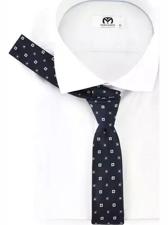 Makis Tselios Fashion Men's Tie Monochrome in Blue Color
