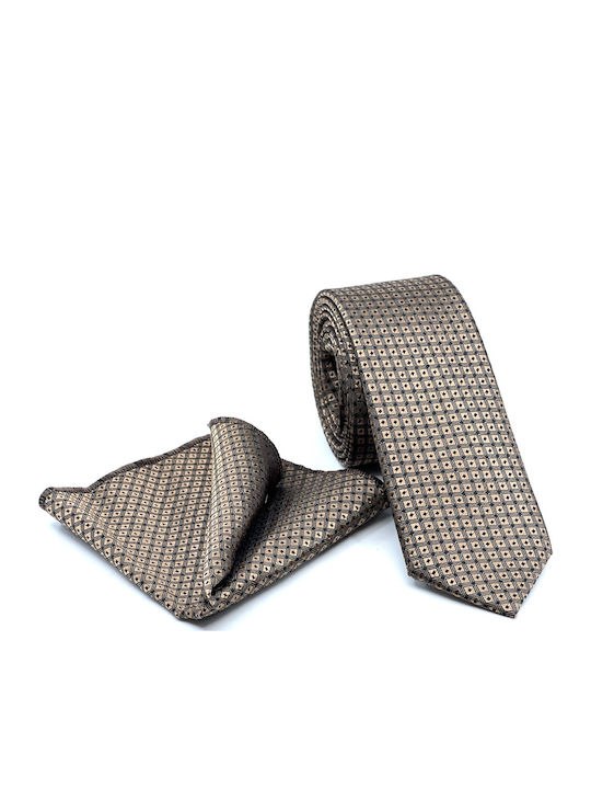 Legend Accessories Set de Cravată pentru Bărbați Tipărit în Culorea Bej