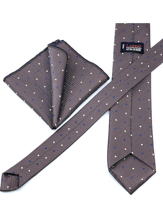 Legend Accessories Set de Cravată pentru Bărbați Tipărit în Culorea Maro