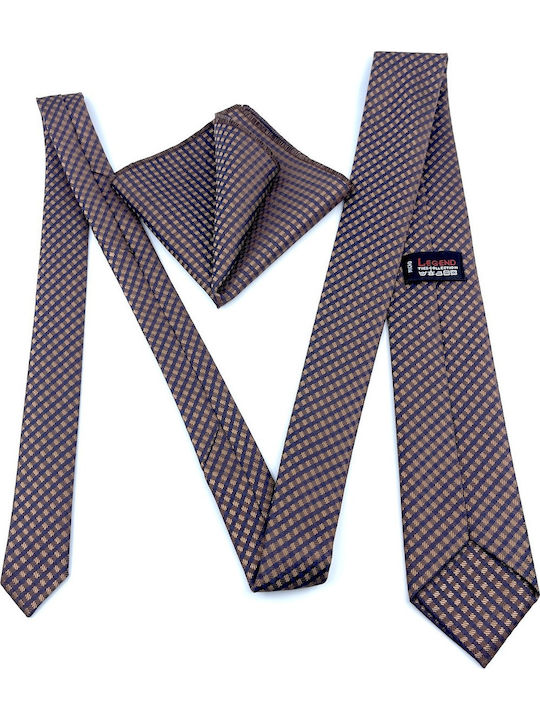 Legend Accessories Herren Krawatten Set Gedruckt in Braun Farbe