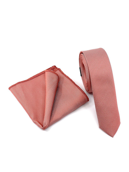 Legend Accessories Σετ Ανδρικής Γραβάτας Μονόχρωμη σε Πορτοκαλί Χρώμα L-047-74-4.5CM