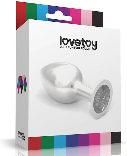 Lovetoy Rosebud Classic Metal Anal Plug Large Silver / Purple 10cm
