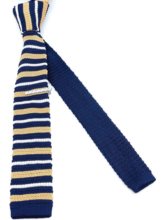 Legend Accessories Synthetic Men's Tie Knitted Printed Navy Blue