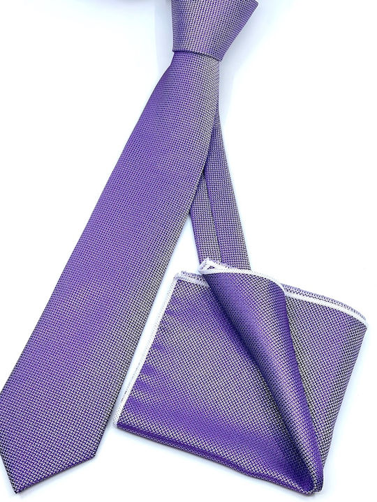 Legend Accessories Ανδρική Γραβάτα με Σχέδια σε Μωβ Χρώμα