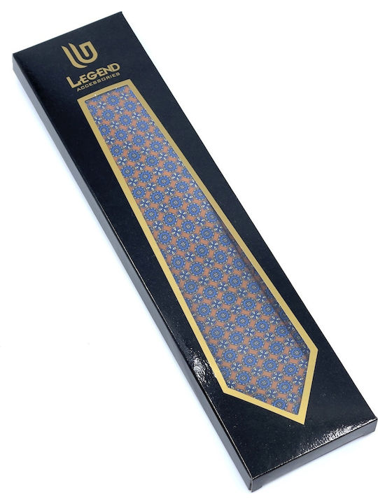 Legend Accessories Silk Men's Tie Printed Navy Blue