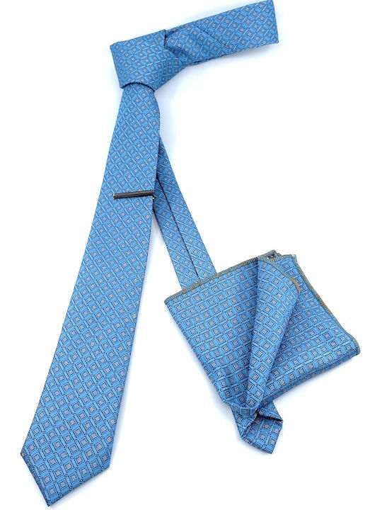 Legend Accessories Men's Tie Set Printed Light Blue