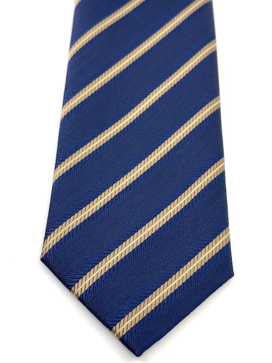 Legend Accessories Set Herren Krawatte Seide mit Mustern in Blau Farbe