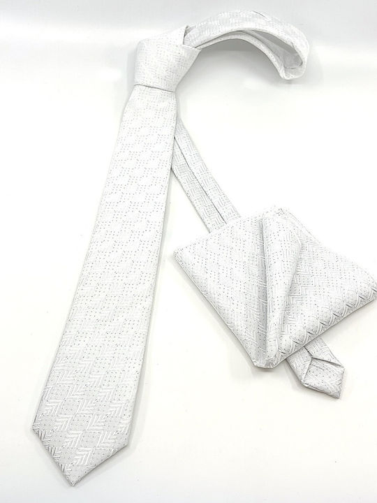 Legend Accessories Herren Krawatten Set Gedruckt in Weiß Farbe