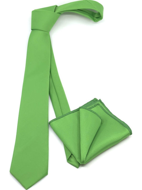 Legend Accessories Set de Cravată pentru Bărbați Monocromie în Culorea Verde Legend Accessories Set de Cravată pentru Bărbați Monocromie în Culorea Verde