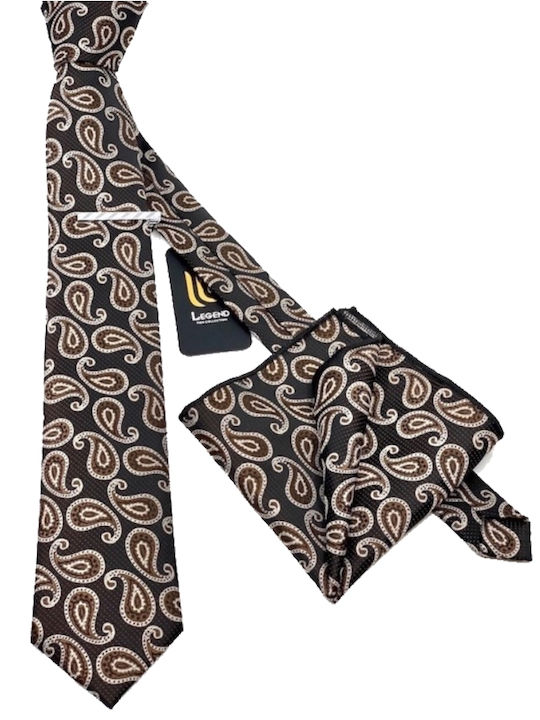 Legend Accessories Silk Men's Tie Set Printed Black