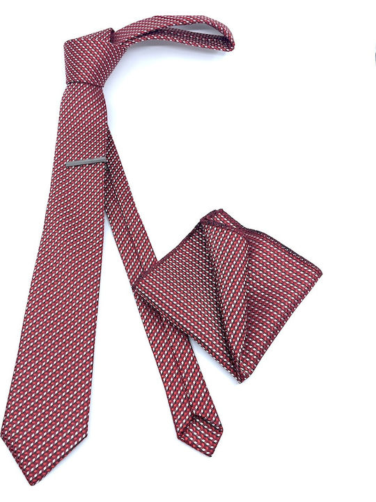 Legend Accessories Men's Tie Set Printed Burgundy