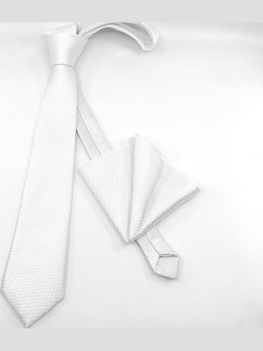 Legend Accessories Set de Cravată pentru Bărbați Tipărit în Culorea Alb Legend Accessories Set de Cravată pentru Bărbați Tipărit în Culorea Alb