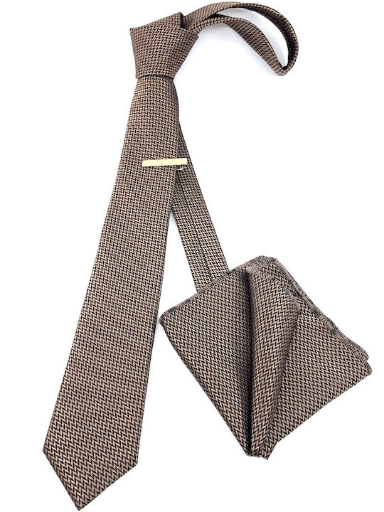 Legend Accessories Men's Tie Set Printed Beige