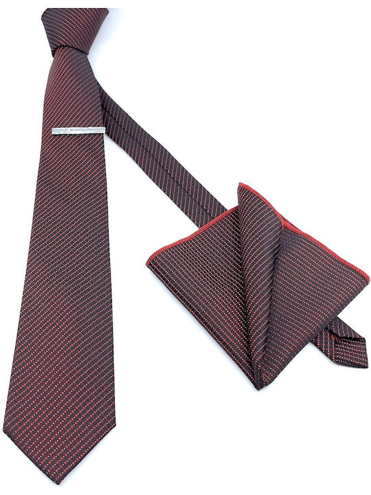 Legend Accessories Synthetic Men's Tie Set Printed Burgundy