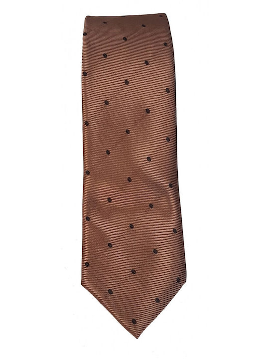 Legend Accessories Ανδρική Γραβάτα με Σχέδια σε Καφέ Χρώμα