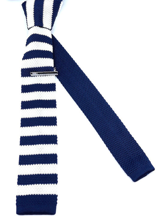 Legend Accessories Synthetic Men's Tie Knitted Printed Navy Blue