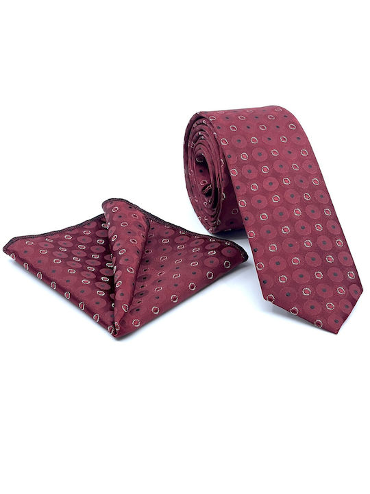 Legend Accessories Set de Cravată pentru Bărbați Tipărit în Culorea Burgundy