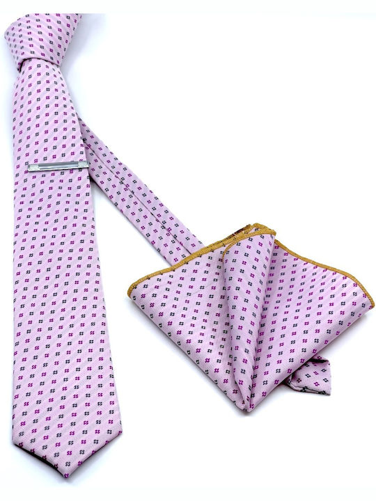 Legend Accessories Synthetic Men's Tie Set Printed Pink