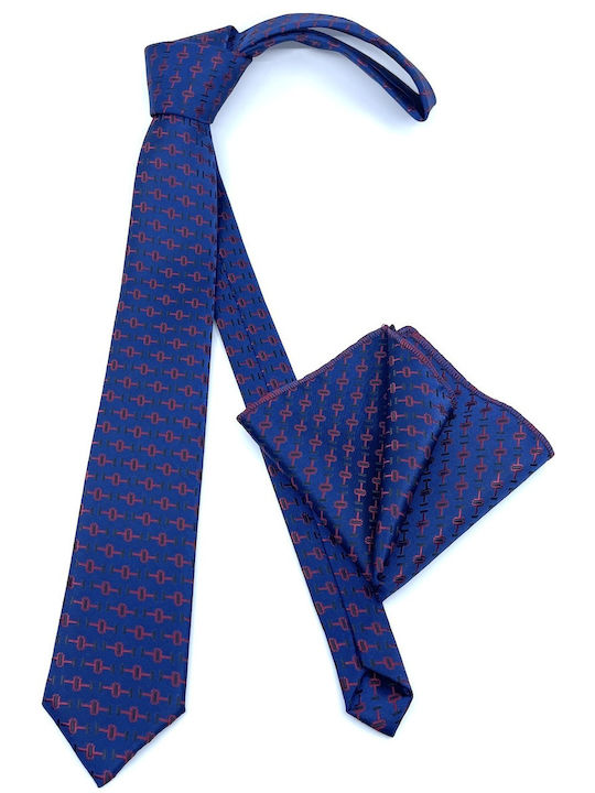 Legend Accessories Herren Krawatten Set Gedruckt in Blau Farbe