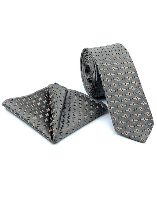 Legend Accessories Herren Krawatten Set Gedruckt in Gray Farbe