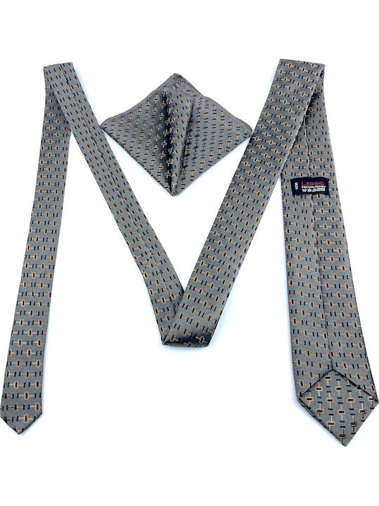 Legend Accessories Herren Krawatten Set Gedruckt in Gray Farbe