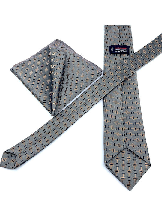 Legend Accessories Herren Krawatten Set Gedruckt in Gray Farbe