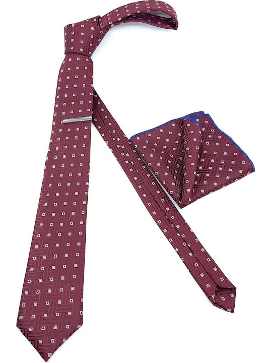 Legend Accessories Men's Tie Set Printed Burgundy