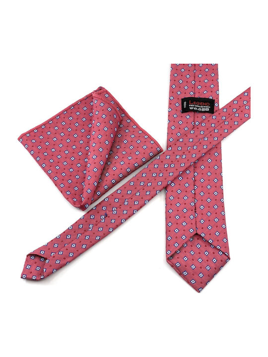 Legend Accessories Set de Cravată pentru Bărbați Tipărit în Culorea Roz