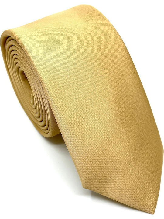 Legend Accessories Σετ Ανδρικής Γραβάτας Συνθετική Μονόχρωμη σε Χρυσό Χρώμα