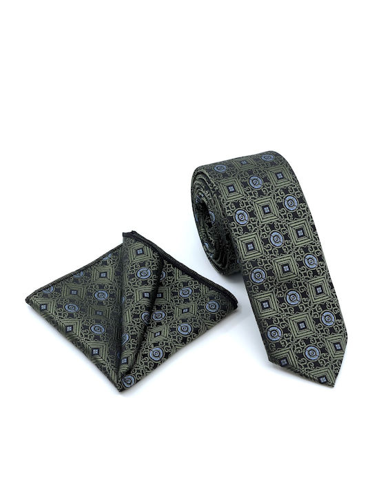 Legend Accessories Herren Krawatten Set Gedruckt in Khaki Farbe