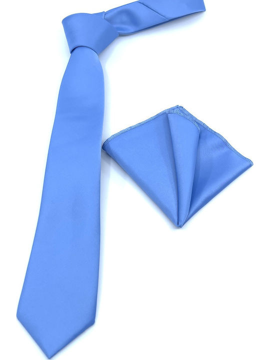 Legend Accessories Σετ Ανδρικής Γραβάτας Μονόχρωμη σε Μπλε Χρώμα