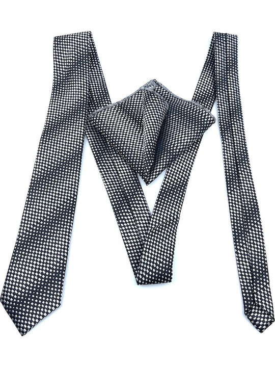 Legend Accessories Set Cravate Bărbați Mătase Tipărită În Culoare Argintie