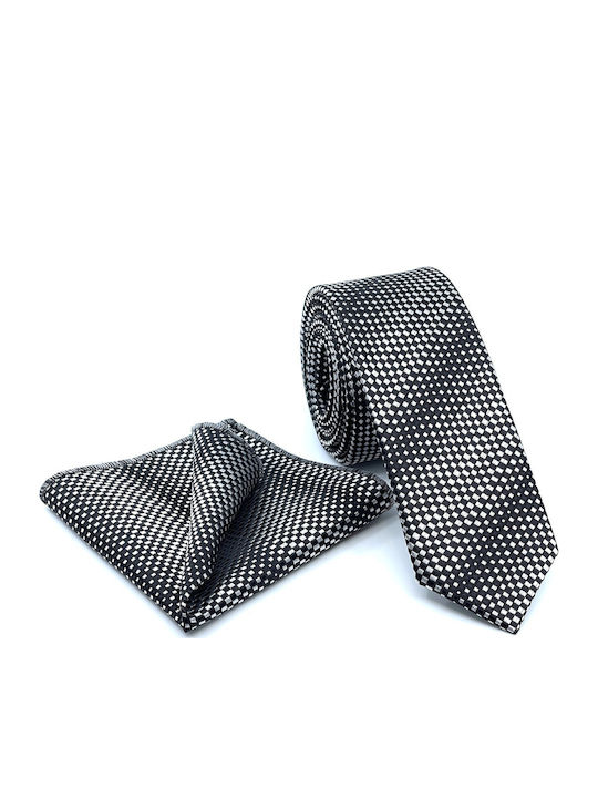 Legend Accessories Σετ Ανδρικής Γραβάτας με Σχέδια σε Ασημί Χρώμα Legend Accessories Σετ Ανδρικής Γραβάτας με Σχέδια σε Ασημί Χρώμα