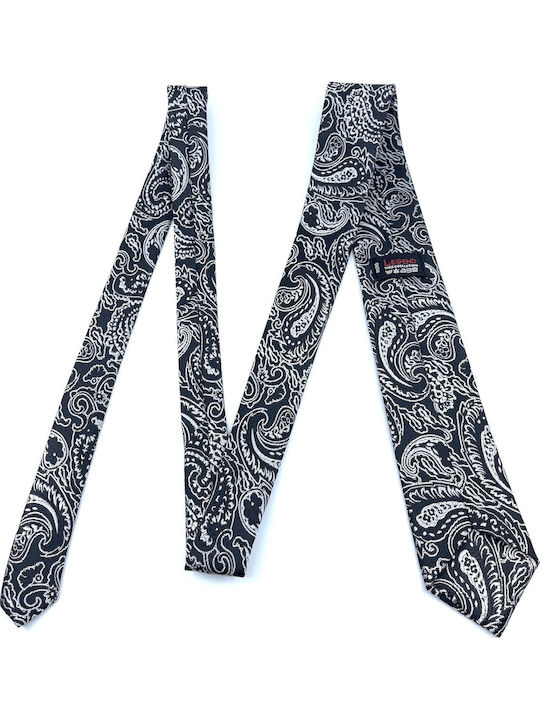 Legend Accessories Σετ Ανδρικής Γραβάτας με Σχέδια σε Μαύρο Χρώμα