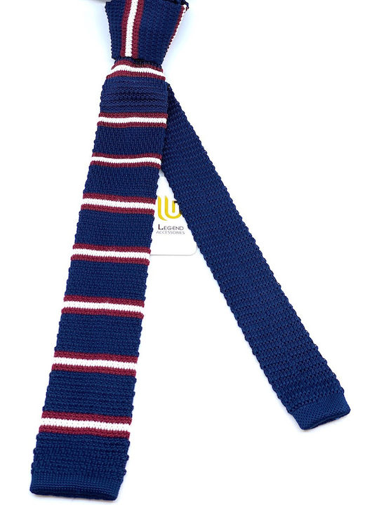 Legend Accessories Synthetic Men's Tie Knitted Printed Navy Blue