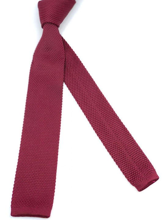 Legend Accessories Ανδρική Γραβάτα Πλεκτή Μονόχρωμη σε Μπορντό Χρώμα