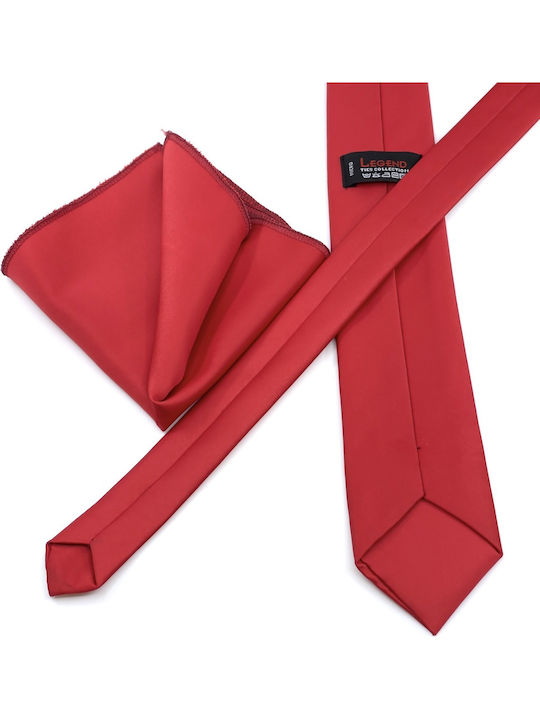 Legend Accessories Synthetic Men's Tie Set Monochrome Red