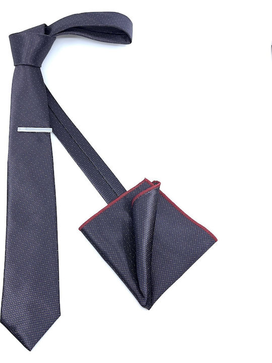 Legend Accessories Комплект Мъжки Кравати Коприна Отпечатани в Тъмносин Цвят