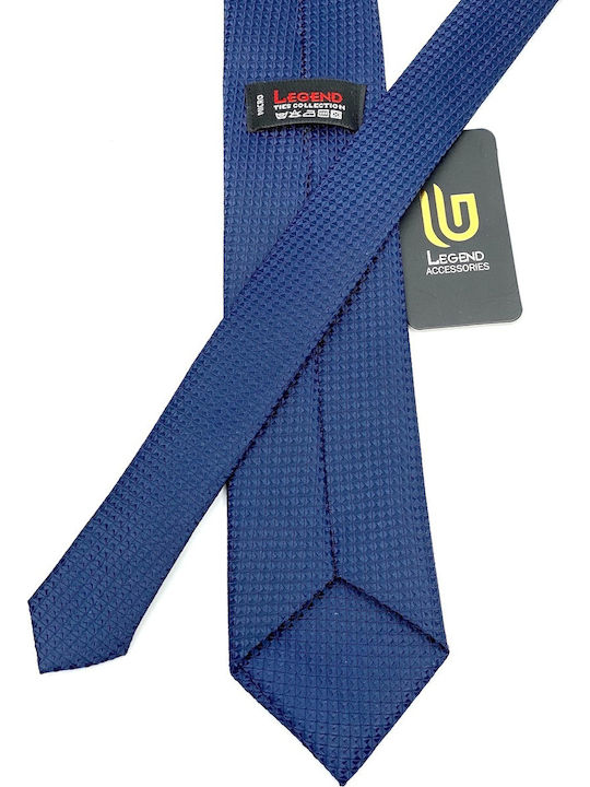 Legend Accessories Σετ Ανδρικής Γραβάτας Συνθετική Μονόχρωμη σε Navy Μπλε Χρώμα