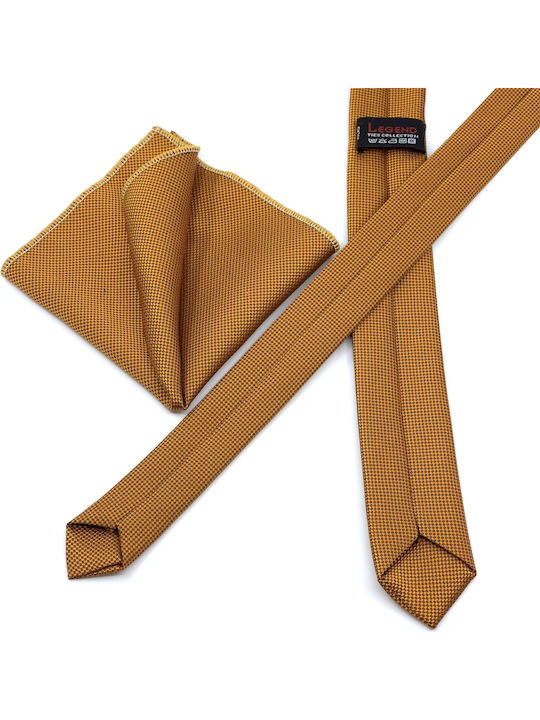 Legend Accessories Men's Tie Set Synthetic Monochrome in Orange Color L-047-4.5CM-78