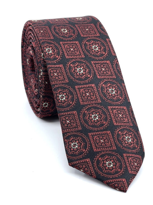 Legend Accessories Σετ Ανδρικής Γραβάτας με Σχέδια σε Μπορντό Χρώμα