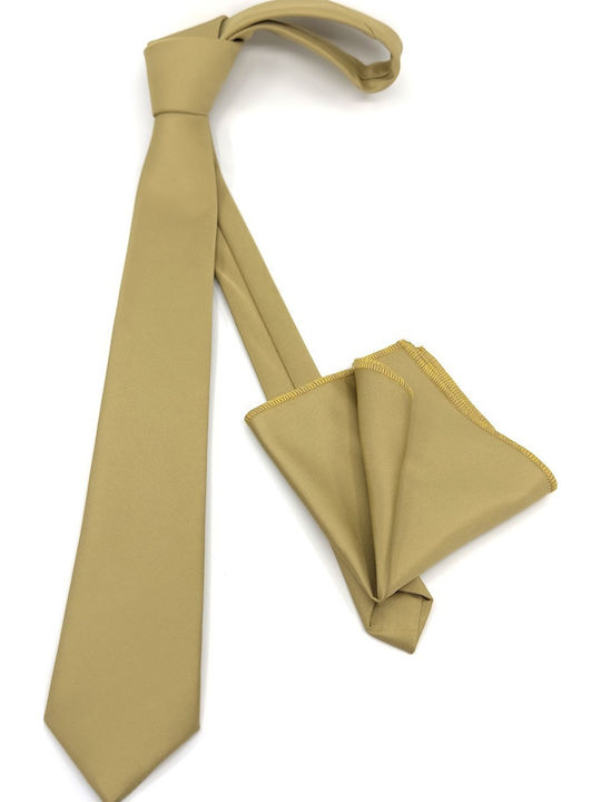 Legend Accessories Σετ Ανδρικής Γραβάτας Μονόχρωμη σε Κίτρινο Χρώμα
