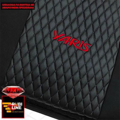 Leatherette Seat Covers Set 2pcs Black