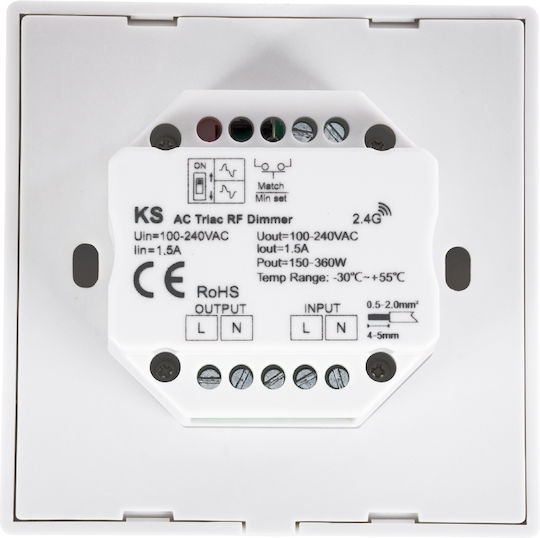 GloboStar Skydance Dimmer Switch with LED Frame Rotary 360W in White Color