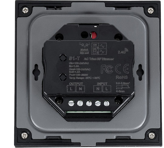 GloboStar SKYDANCE Dimmer Switch with LED Touch Frame 360W in Black Color