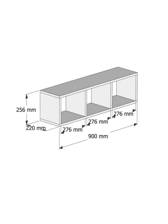 Shelf Wall White 90x22x25cm