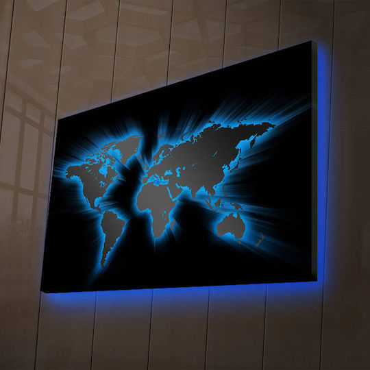 Gemälde Hölzernes mit LED-Beleuchtung 45x45cm