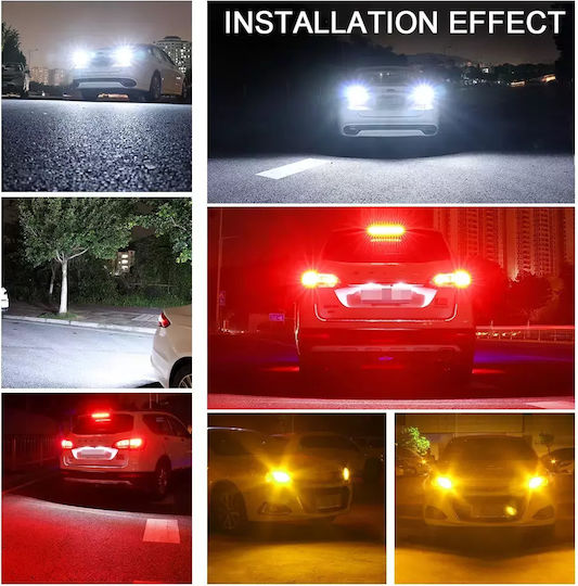 Lamps Car T20 Canbus LED Yellow 12V 2pcs